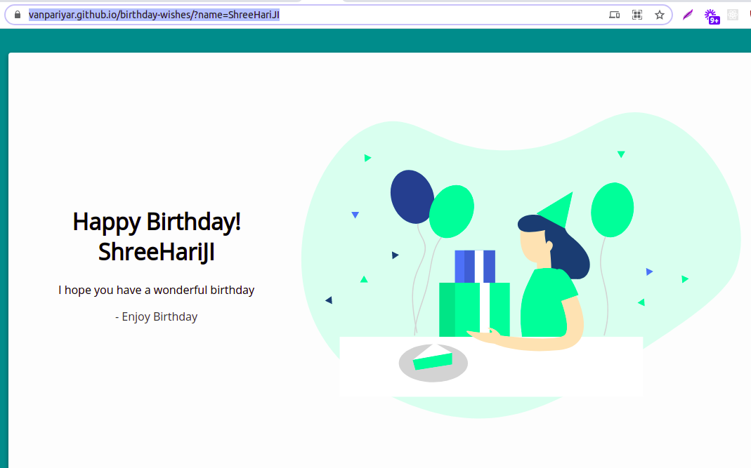 demo of personal birthday wishes tool